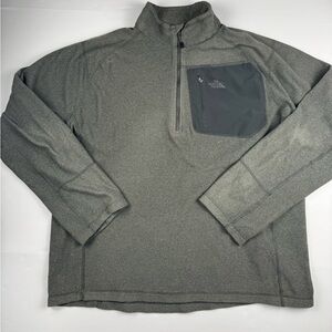The North Face Men's Dark Gray Performance long sleeve 1/4 zip fleece pullover